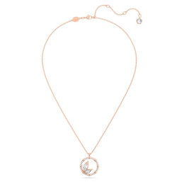 Le Collier Swarovski, Dellium Forme ronde, Bambou, Blanc, Placage de ton or rosé, 5645371