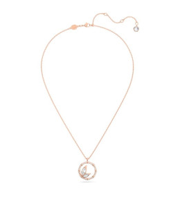 Le Collier Swarovski, Dellium Forme ronde, Bambou, Blanc, Placage de ton or rosé, 5645371