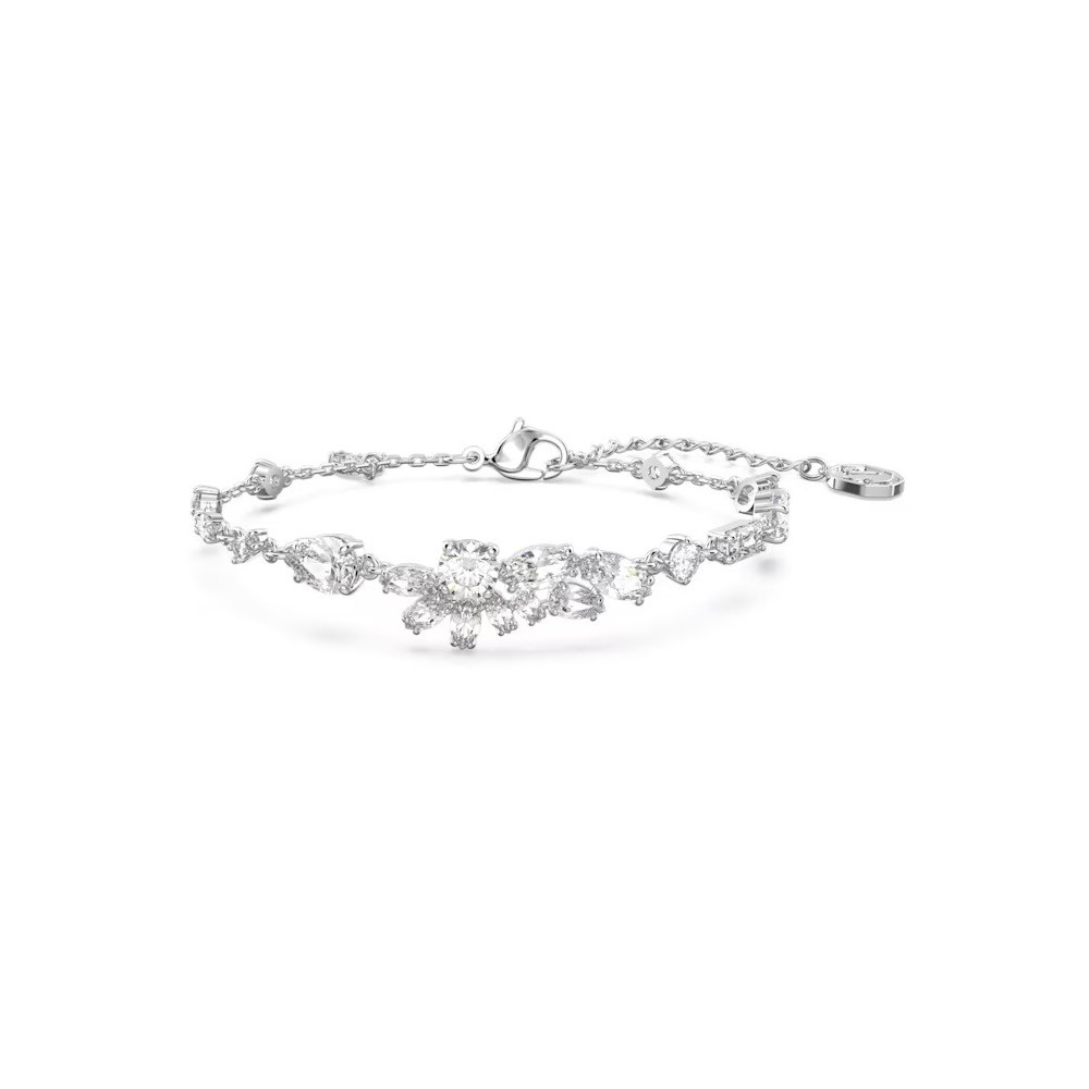 Le Bracelet Swarovski, Gema Tailles variées, Fleur, Blanc, Métal rhodié, 5644687