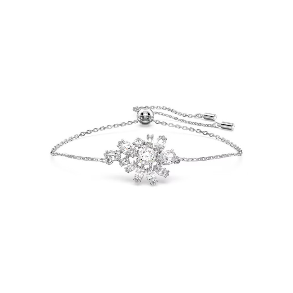 Le Bracelet Swarovski, Gema Tailles variées, Fleur, Blanc, Métal rhodié, 5644684
