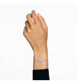 Le Bracelet Swarovski, Gema Tailles variées, Fleur, Blanc, Métal rhodié, 5644684