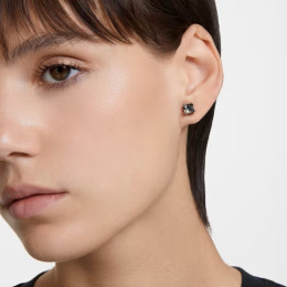 Les Boucles d'oreilles , Swarovski, Millenia Taille Carré, Noires, Métal plaqué ruthénium, 5642511