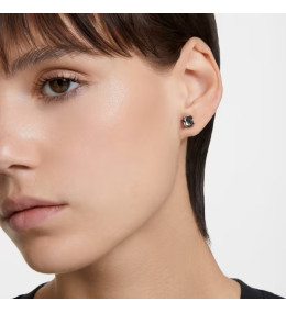 Les Boucles d'oreilles , Swarovski, Millenia Taille Carré, Noires, Métal plaqué ruthénium, 5642511