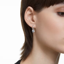 Les Boucles d'oreilles pendantes, Swarovski, Constella Coupe ronde, Blanches, Métal rhodié 5636717