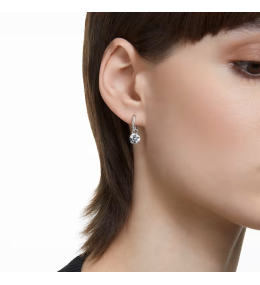 Les Boucles d'oreilles pendantes, Swarovski, Constella Coupe ronde, Blanches, Métal rhodié 5636717