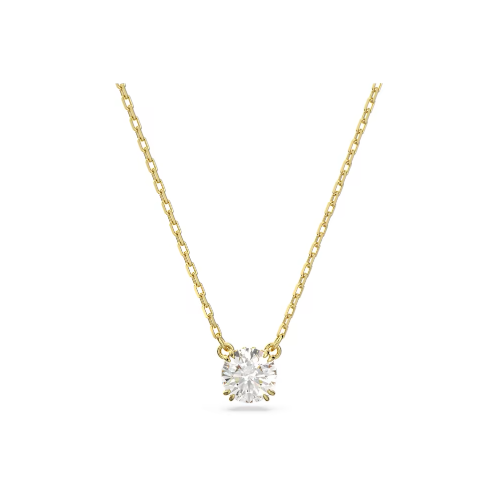 Le Collier Pendentif Swarovski, Constella Coupe ronde, Blanc, Placage de ton or 5636703