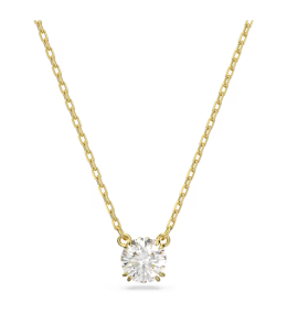 Le Collier Pendentif Swarovski, Constella Coupe ronde, Blanc, Placage de ton or 5636703