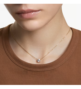 Le Collier Pendentif Swarovski, Constella Coupe ronde, Blanc, Placage de ton or 5636703