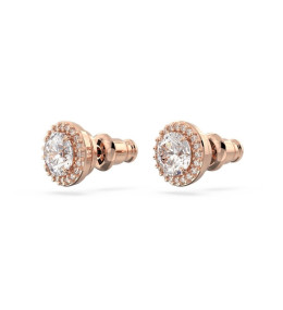 Les Boucles d'oreilles Swarovski, Constella Coupe ronde, Pavé, Blanches, Métal doré rose, 5636275