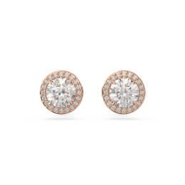 Les Boucles d'oreilles Swarovski, Constella Coupe ronde, Pavé, Blanches, Métal doré rose, 5636275