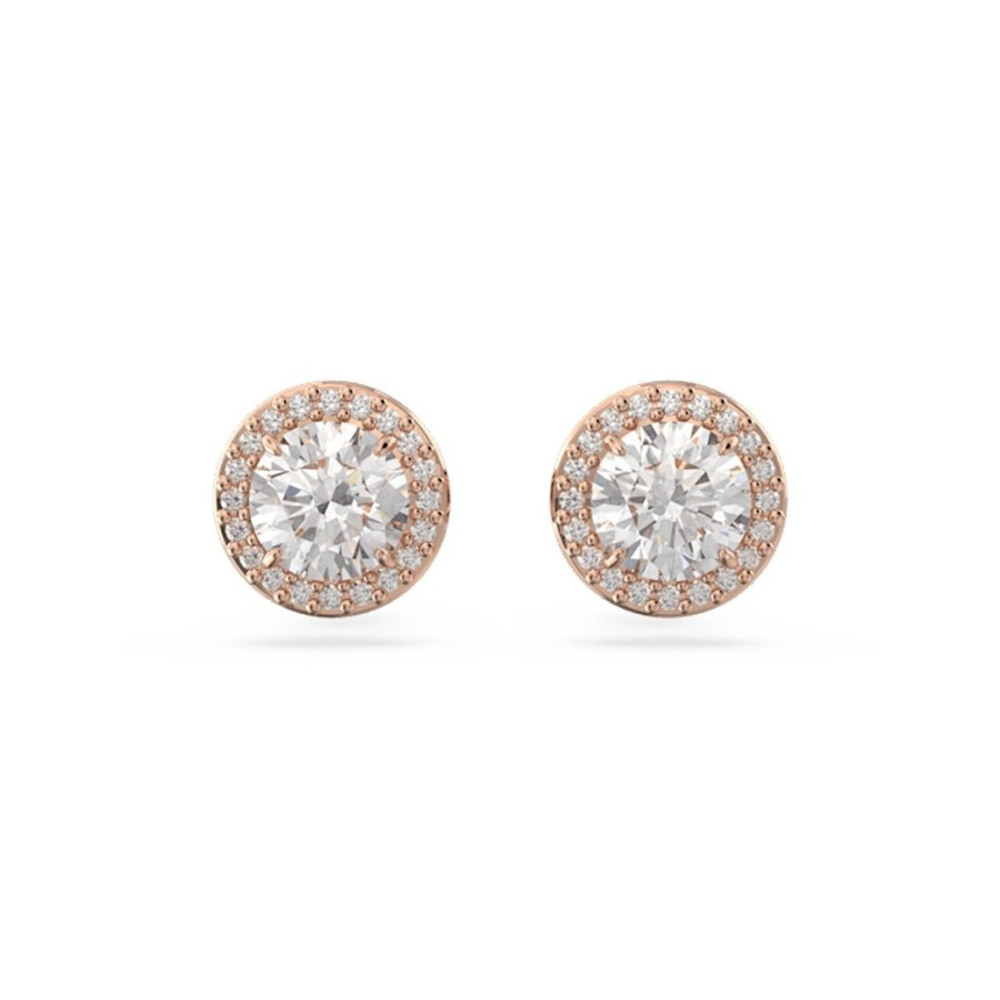 Les Boucles d'oreilles Swarovski, Constella Coupe ronde, Pavé, Blanches, Métal doré rose, 5636275