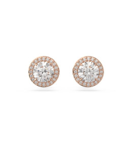Les Boucles d'oreilles Swarovski, Constella Coupe ronde, Pavé, Blanches, Métal doré rose, 5636275