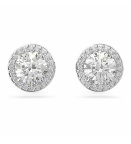 Les Boucles d'oreilles Swarovski Constella Coupe ronde, Pavé, Blanches, Métal rhodié 5636269