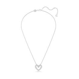 Le Collier Pendentif Swarovski, Una Cœur, Petit, Blanc, Métal rhodié 5625533