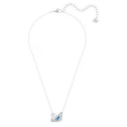Collier Swarovski, Dancing Swan, cygne, bleu, métal rhodié  5533397