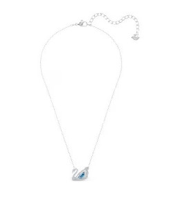 Collier Swarovski, Dancing Swan, cygne, bleu, métal rhodié  5533397