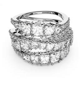 Bague Swarovski, Twist Wrap, blanc, métal rhodié, 5584650