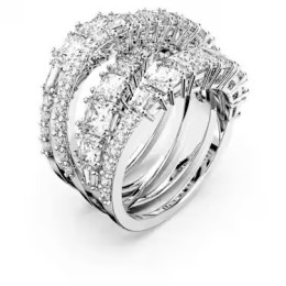 Bague Swarovski, Twist Wrap, blanc, métal rhodié, 5584650