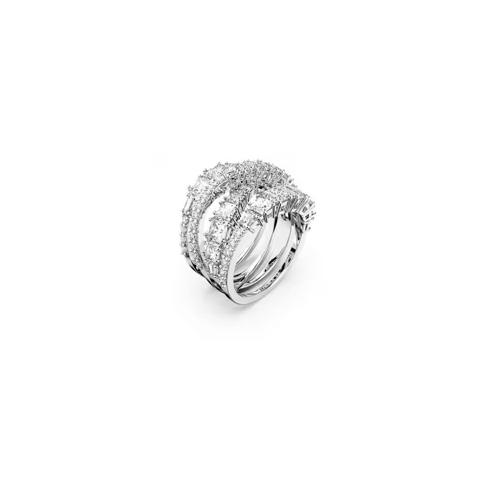 Bague Swarovski, Twist Wrap, blanc, métal rhodié, 5584650