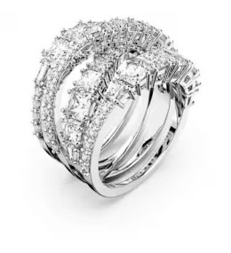 Bague Swarovski, Twist Wrap, blanc, métal rhodié, 5584650