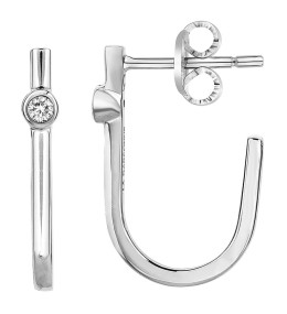 Boucles d'oreilles Argent 925/1000, La Garçonne Diamant, 20400011
