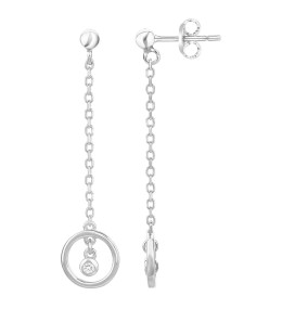 Boucles d'oreilles Argent 925/1000, La Garçonne Diamant, 20400012