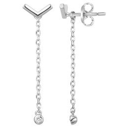 Boucles d'oreilles Argent 925/1000, La Garçonne Diamant, 20400007