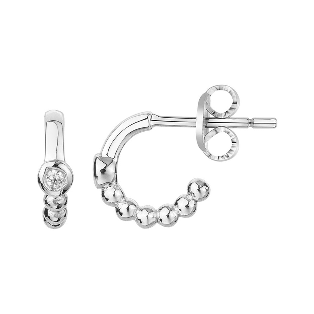 Boucles d'oreilles Argent 925/1000, La Garçonne Diamant, 20400008