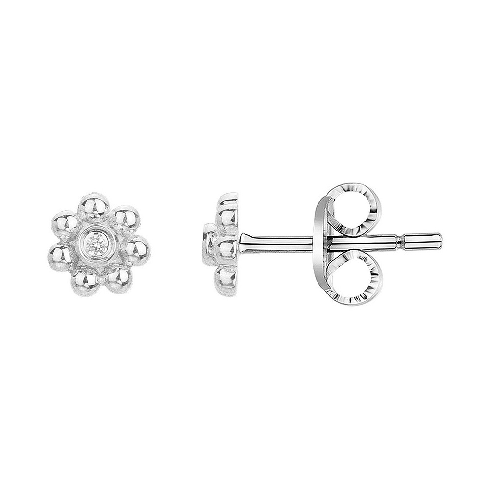 Boucles d'oreilles Argent 925/1000, La Garçonne Diamant, 20400024