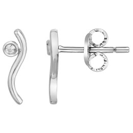 Boucles d'oreilles Argent 925/1000, La Garçonne Diamant, 20400019