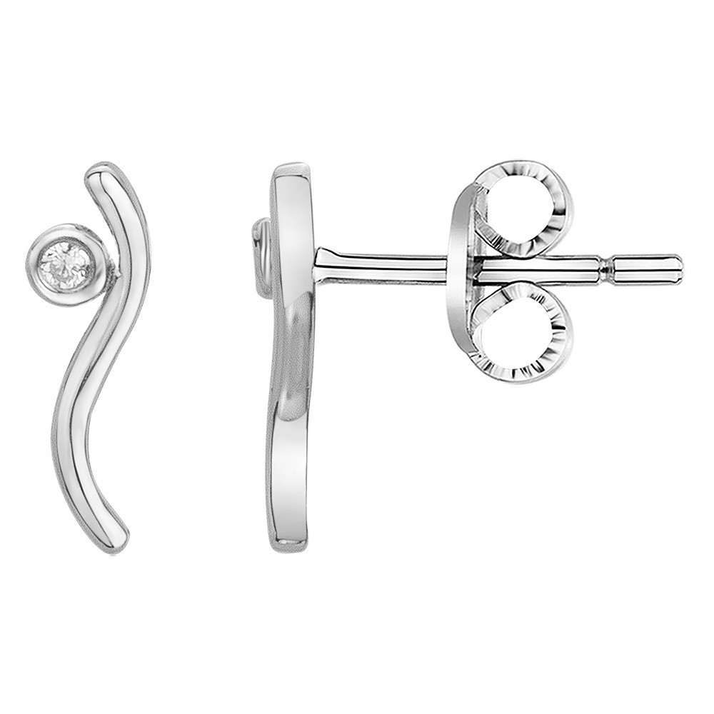 Boucles d'oreilles Argent 925/1000, La Garçonne Diamant, 20400019