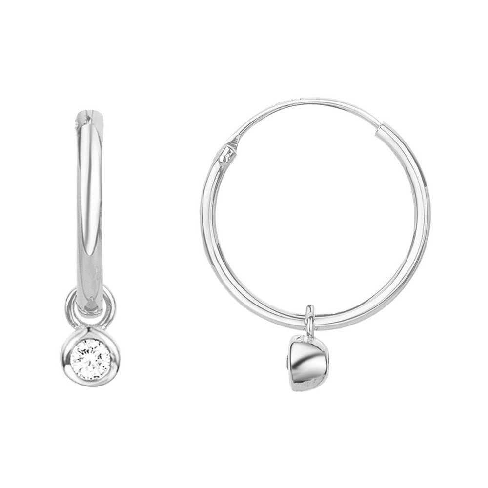 Boucles d'oreilles Argent 925/1000, La Garçonne Diamant, 20400017