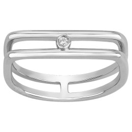 Bague Argent 925/1000, La Garçonne Diamant, 20100033