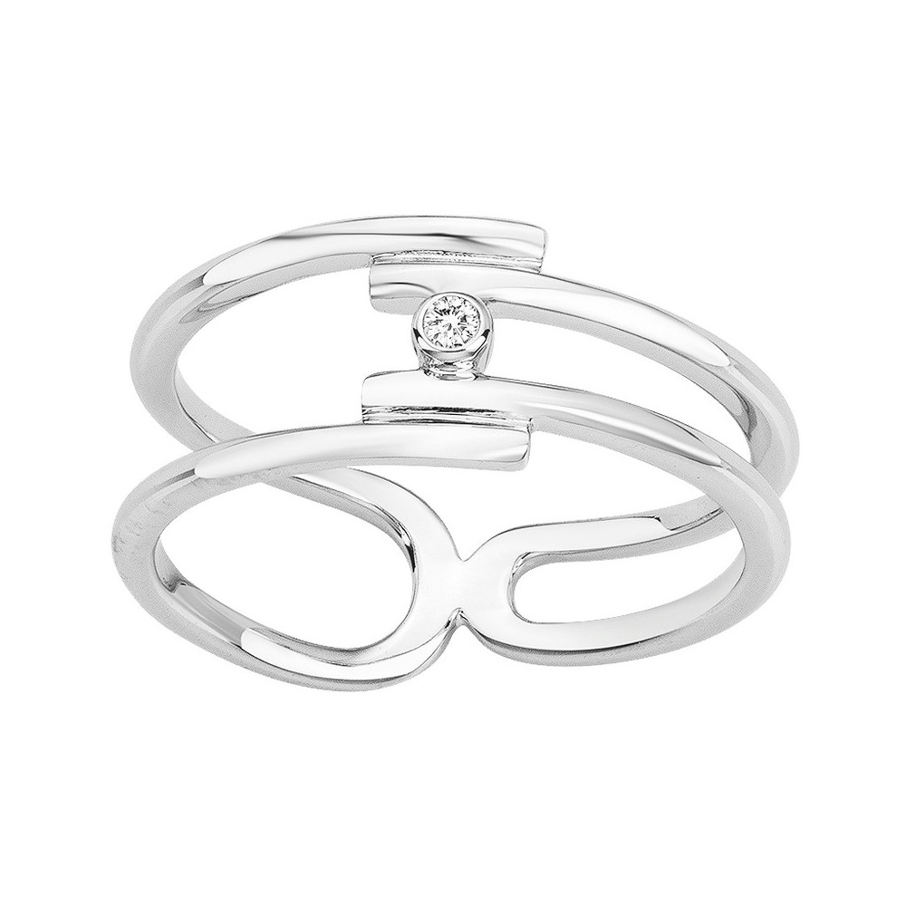 Bague Argent 925/1000, La Garçonne Diamant, 20100019
