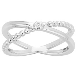 Bague Argent 925/1000, La Garçonne Diamant, 20100012