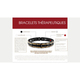 Le Bracelet femme thérapeutique aimanté, en acier et zircons, Apollon HB 307