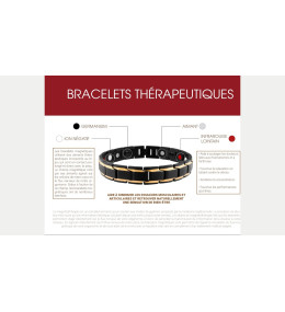 Le Bracelet femme thérapeutique aimanté, en acier et zircons, Apollon HB 307