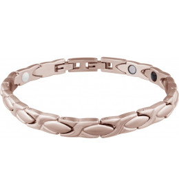 Le Bracelet femme thérapeutique aimanté, en acier PVD rose, Apollon HB 305