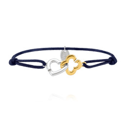 Le Bracelet femme, cordon bleu et argent 925/1000 bicolore, Charles Garnier Paris 1901, PASSION, AGF170163B