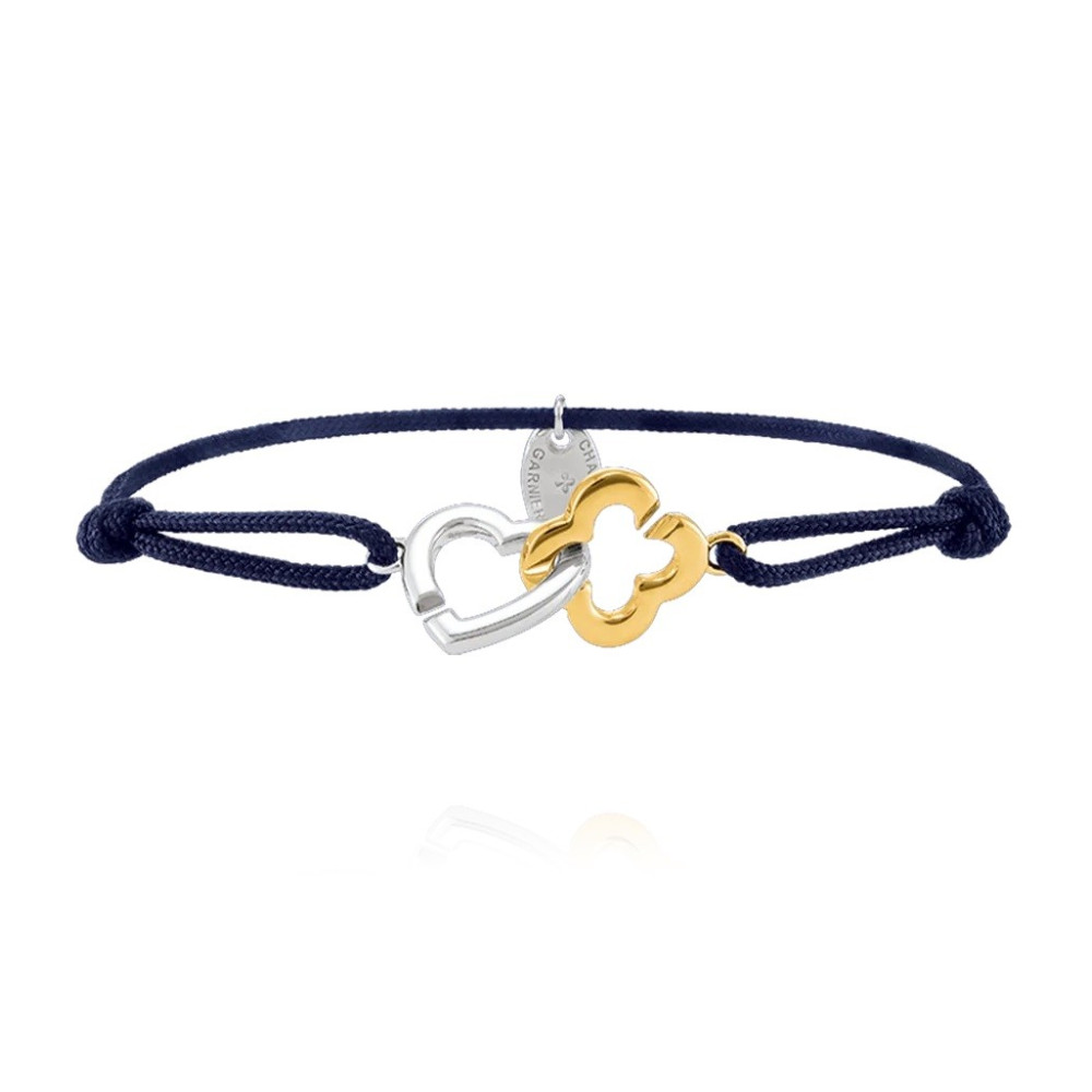 Le Bracelet femme, cordon bleu et argent 925/1000 bicolore, Charles Garnier Paris 1901, PASSION, AGF170163B
