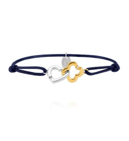 Le Bracelet femme, cordon bleu et argent 925/1000 bicolore, Charles Garnier Paris 1901, PASSION, AGF170163B
