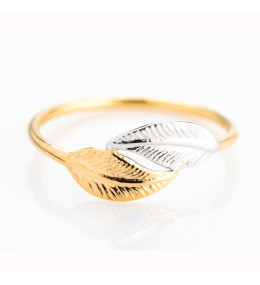 la Bague or jaune 375/1000, plume bicolore, petit modèle by Stauffer