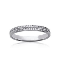Les bagues ARGENT by Stauffer - Alliance argent 925/1000, ciselée 3 mm, by Stauffer