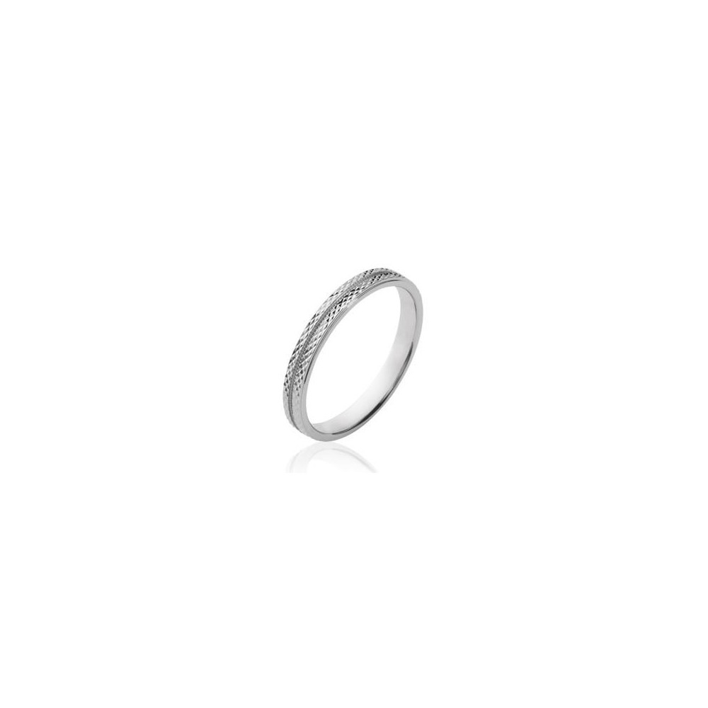 Les bagues ARGENT by Stauffer - Alliance argent 925/1000, ciselée 3 mm, by Stauffer Les bagues ARGENT by Stauffer - Alliance argent 925/1000, ciselée 3 mm, by Stauffer