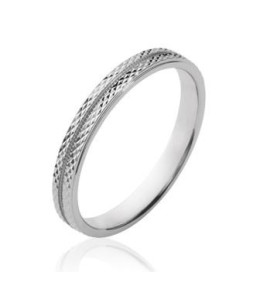 Les bagues ARGENT by Stauffer - Alliance argent 925/1000, ciselée 3 mm, by Stauffer