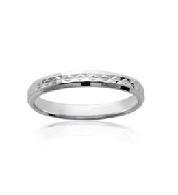 Les bagues ARGENT by Stauffer - Alliance argent 925/1000, ciselée 3 mm, by Stauffer