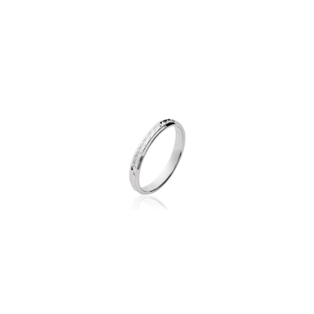 Les bagues ARGENT by Stauffer - Alliance argent 925/1000, ciselée 3 mm, by Stauffer