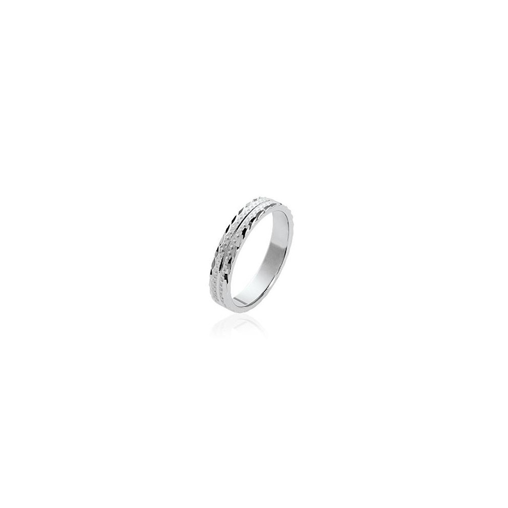 Les bagues ARGENT by Stauffer - Alliance argent 925/1000, ciselée 4 mm, by Stauffer