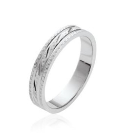 Les bagues ARGENT by Stauffer - Alliance argent 925/1000, ciselée 4 mm, by Stauffer