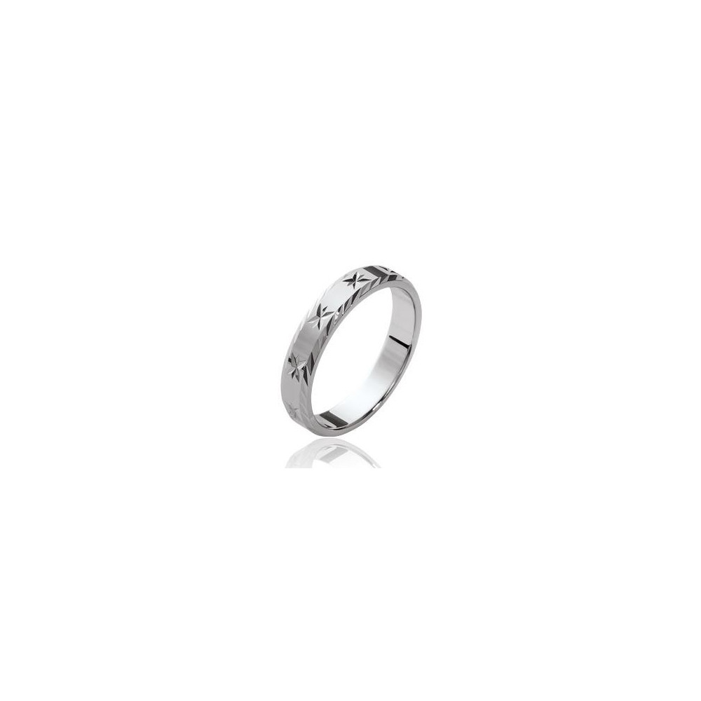 Les bagues ARGENT by Stauffer - Alliance argent 925/1000, ciselée 4 mm, by Stauffer Les bagues ARGENT by Stauffer - Alliance argent 925/1000, ciselée 4 mm, by Stauffer